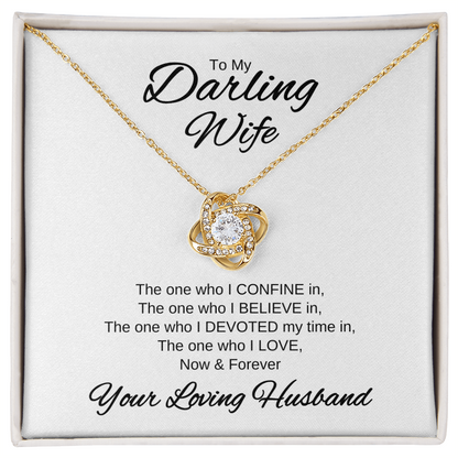 My Darling Wife | Love Knot Necklace | Valentines Day